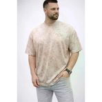 MEKs MEKs-TYTR-10271 Erkek Premium Tişört Osy Yumuşak Dokulu Yıkamalı Oversize T-Shirt - Bej