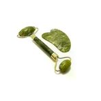 MEKs Orijinal Yeşim Taşı Çift Taraflı Jade Roller & Gua Sha Yüz Ve Vücut Yenileme Ve Masaj Seti MEKsMDKL0007