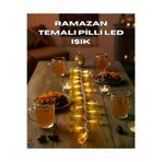 MEKs Ramazan Işıkları Pilli Altın Fener Tasarımlı Dekoratif Led Aydınlatma - Hep-1765-2872