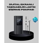 MEKs Taşınabilir 80W Kablosuz Lastik Şişirme Pompası Dijital Ekranlı - Hep-8173-3127