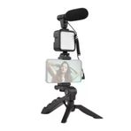 MEKs Tripod Telefon Tutucu Kumandalı Mikrofon Led Işık Vlog Video Kayıt - Hep-1484-1341