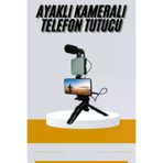 MEKs Tripod Telefon Tutucu Kumandalı Mikrofon Led Işık Vlog Video Kayıt - Hep-4774-3883