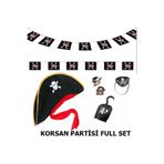 MEKs TTT-24242425746 Çocuk Korsan Şapkası + Kancası + Göz Bandı + 2 Adet Yüzük + Afiş Seti