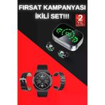 MEKs Tws Bluetooth Kulaklık Ve Akıllı Saat Uyku Takibi Nabız Ölçer Uzun Pil Ömrü - Hep-8847-6958