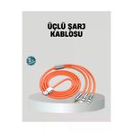 MEKs Üçlü Şarj Kablosu – Yüksek Hızlı Dayanıklı Ve Uzun Ömürlü - Hep-7372-7101