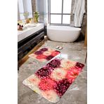 MEKTA HOME 3 Boyutlu Çiçekli 2'li Banyo Paspas Takımı Mktbp-036 60x100/50x60