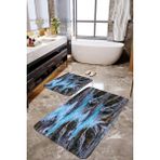 Mekta Home 3 Boyutlu Dere 2'li Banyo Paspas Takımı MKTPP-2060 60X100/50X63