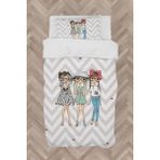Mekta Home Bebek ve Çocuk Odası 3'lü Prenses Kız Zikzak Desenli Nevresim Takımı - Renkli - 160 x 230 cm