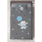 Mekta Home Bebek ve Çocuk Odası Açık Mavi Filli Balonlu Yatak Örtüsü - Renkli - 140 x 220 cm