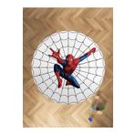 MEKTA HOME BEBEK VE ÇOCUK ODASI Ağ ve Spiderman Desenli Yuvarlak Halı