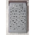 Mekta Home Bebek ve Çocuk Odası Araba Yol ve Hayvan Figür Desenli Yatak Örtüsü - Renkli - 140 x 220 cm