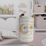 Mekta Home Bebek ve Çocuk Odası Ay Üzerinde Oturan Tavşan ve Yıldız Desenli Oyuncak Sepeti - Renkli