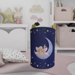 Mekta Home Bebek ve Çocuk Odası Ay Üzerinde Uçan Peri Kız Desenli Oyuncak Sepeti - Renkli