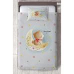 Mekta Home Bebek ve Çocuk Odası Ay ve Ayı Desenli Yatak Örtüsü - Renkli - 140 x 220 cm