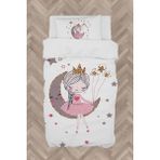 Mekta Home Bebek ve Çocuk Odası Ayda Oturan Prenses Kız Desenli Nevresim Takımı - Renkli - 160 x 230 cm