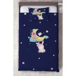 Mekta Home Bebek ve Çocuk Odası Ayda Sallanan Sevimli Hayvan Desenli Yatak Örtüsü - Renkli - 140 x 220 cm