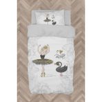 Mekta Home Bebek ve Çocuk Odası Baleri ve Kuğu Desenli Motifli Nevresim Takımı - Renkli - 160 x 230 cm