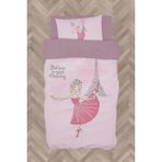 Mekta Home Bebek ve Çocuk Odası Balerin Kız ve Eyfel Kulesi Desenli Nevresim Takımı - Renkli - 160 x 230 cm