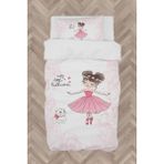 Mekta Home Bebek ve Çocuk Odası Balerin Kız ve Kedi Desenli Motifli Nevresim Takımı - Renkli - 160 x 230 cm