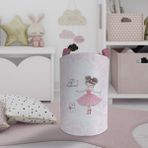 Mekta Home Bebek ve Çocuk Odası Balerin Kız ve Kedi Desenli Motifli Oyuncak Sepeti - Renkli