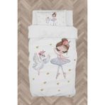 Mekta Home Bebek ve Çocuk Odası Balerin Kız ve Kuğu Desenli Nevresim Takımı - Renkli - 160 x 230 cm