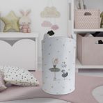 Mekta Home Bebek ve Çocuk Odası Balerin Kız ve Kuğu Desenli Oyuncak Sepeti - Renkli