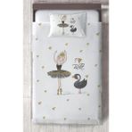Mekta Home Bebek ve Çocuk Odası Balerin Kız ve Kuğu Desenli Yatak Örtüsü - Renkli - 140 x 220 cm