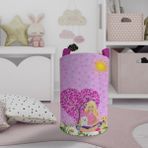 Mekta Home Bebek ve Çocuk Odası Barbie ve Kalp Desenli Oyuncak Sepeti - Renkli