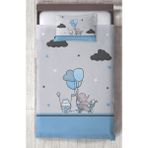 Mekta Home Bebek ve Çocuk Odası Bisikletli Fil Desenli Yatak Örtüsü - Renkli - 140 x 220 cm