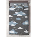 Mekta Home Bebek ve Çocuk Odası Bulut ve Martı Desenli Yatak Örtüsü - Renkli - 140 x 220 cm