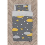 Mekta Home Bebek ve Çocuk Odası Bulut ve Yıldız Desenli Nevresim Takımı - Renkli - 160 x 230 cm