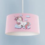 Mekta Home Bebek ve Çocuk Odası Bulutlu Unicorn Desenli Avize - Renkli - 1