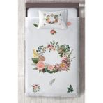 Mekta Home Bebek ve Çocuk Odası Çiçekli Çelenk Desenli Yatak Örtüsü - Renkli - 140 x 220 cm