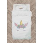 Mekta Home Bebek ve Çocuk Odası Çiçekli Yıldız Desenli Nevresim Takımı - Renkli - 160 x 230 cm