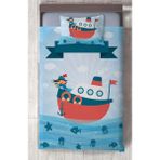 Mekta Home Bebek ve Çocuk Odası Dürbünlü Korsan Desenli Yatak Örtüsü - Renkli - 140 x 220 cm