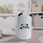 Mekta Home Bebek ve Çocuk Odası El Sallayan Sevimli Panda Desenli Oyuncak Sepeti - Renkli