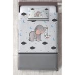Mekta Home Bebek ve Çocuk Odası Fil ve Tavşan Desenli Yatak Örtüsü - Renkli - 140 x 220 cm