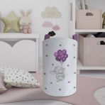 Mekta Home Bebek ve Çocuk Odası Filli ve Mor Balon Desenli Oyuncak Sepeti - Renkli