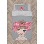 Mekta Home Bebek ve Çocuk Odası Fiyonklu Kız Desenli Nevresim Takımı - Renkli - 160 x 230 cm