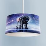 Mekta Home Bebek ve Çocuk Odası Galaksi Astronot Desenli Avize - Renkli - 1