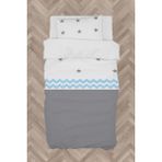 Mekta Home Bebek ve Çocuk Odası Gri Mavi Yıldız Desenli Nevresim Takımı - Renkli - 160 x 230 cm