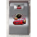 Mekta Home Bebek ve Çocuk Odası Gri Mcqueen Desenli Yatak Örtüsü - Renkli - 140 x 220 cm