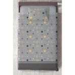 Mekta Home Bebek ve Çocuk Odası Gri Sarı Yıldız Desenli Yatak Örtüsü - Renkli - 140 x 220 cm