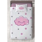 Mekta Home Bebek ve Çocuk Odası Gülen Bulut Desenli Yatak Örtüsü - Renkli - 140 x 220 cm