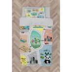 Mekta Home Bebek ve Çocuk Odası Hayvan Ağaç ve Yol Figür Desenli Nevresim Takımı - Renkli - 160 x 230 cm