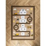 Mekta Home Bebek ve Çocuk Odası Iş Makinalı Kahverengi Yol Desenli Halı - Renkli - 100 x 150 cm