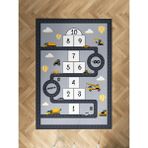 Mekta Home Bebek ve Çocuk Odası Iş Makinalı Sesekli Yol Desenli Halı - Renkli - 120 x 180 cm