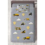 Mekta Home Bebek ve Çocuk Odası Iş Makinalı Sesekli Yol Desenli Yatak Örtüsü - Renkli - 140 x 220 cm