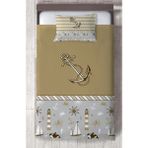 Mekta Home Bebek ve Çocuk Odası Kahverengi Denizci Desenli Yatak Örtüsü - Renkli - 140 x 220 cm