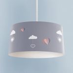 Mekta Home Bebek ve Çocuk Odası Kalp ve Bulut Balon Desenli Avize - Renkli - 1